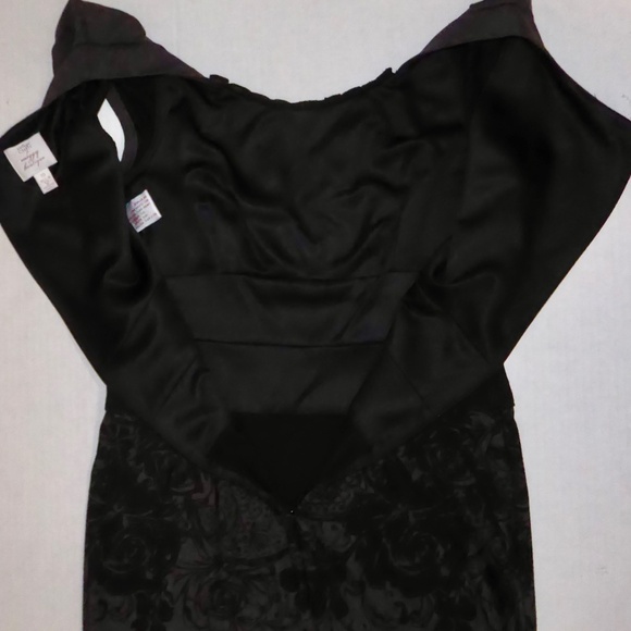 SUZE CHIN DRESS FOR MAGGY BOUTIQUE BLACK/GRAY S/S FLORAL KNEE LENGTH PARTY 10 M - Picture 7 of 8